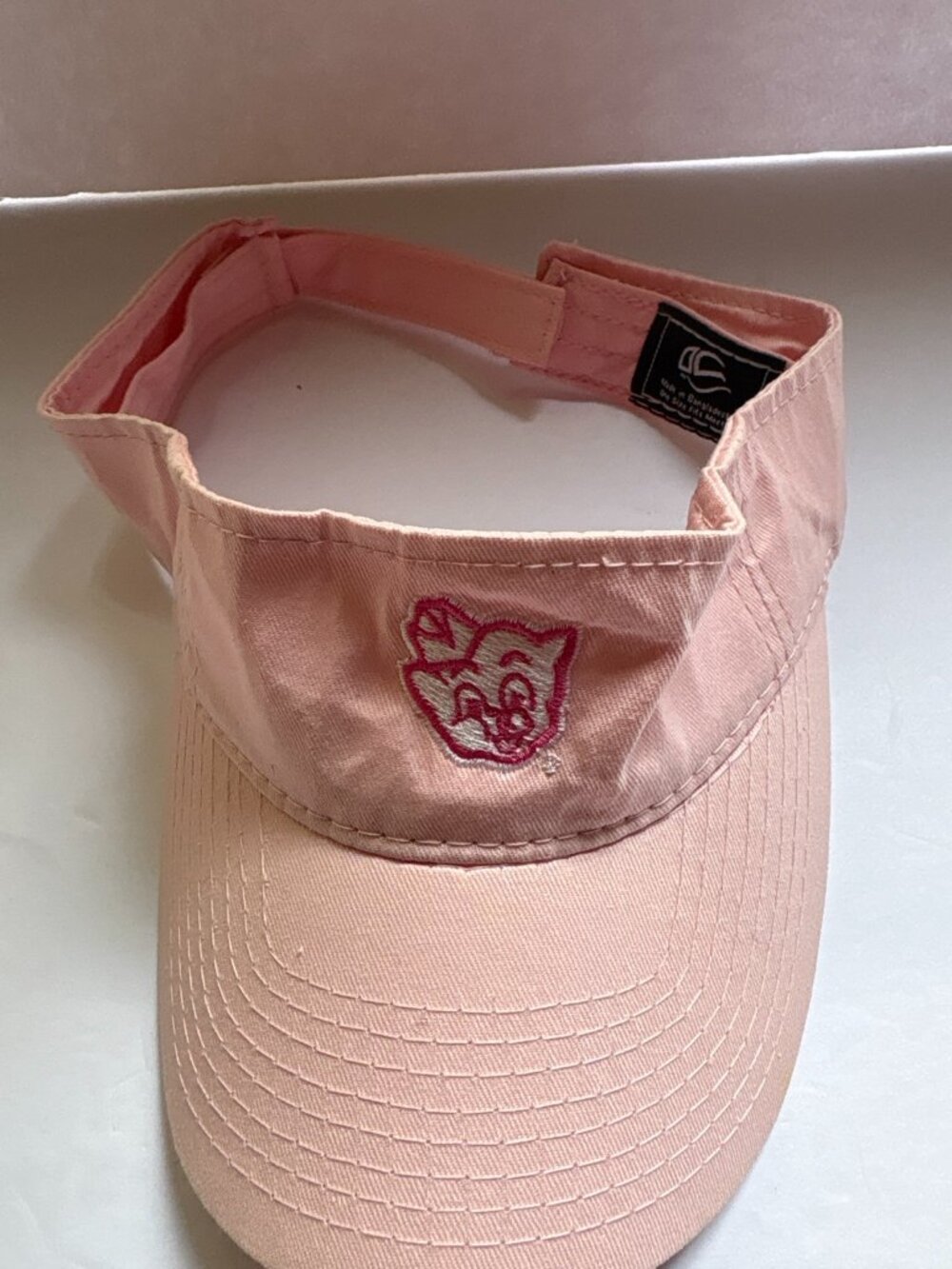 Pink Pig Mascot Embroidered Outdoor Cap Visor Golf Country Club Hat